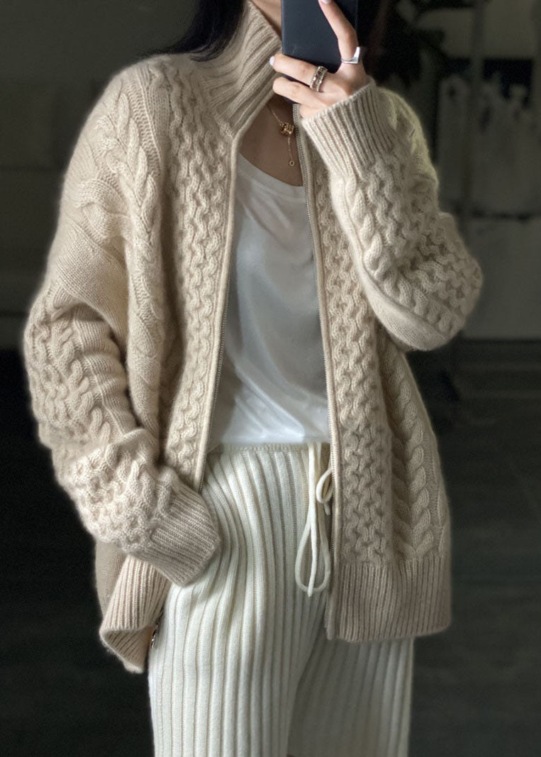 Gilet Femme Col Montant zippé | Cardigan Chaud et Moderne pour le Quotidien