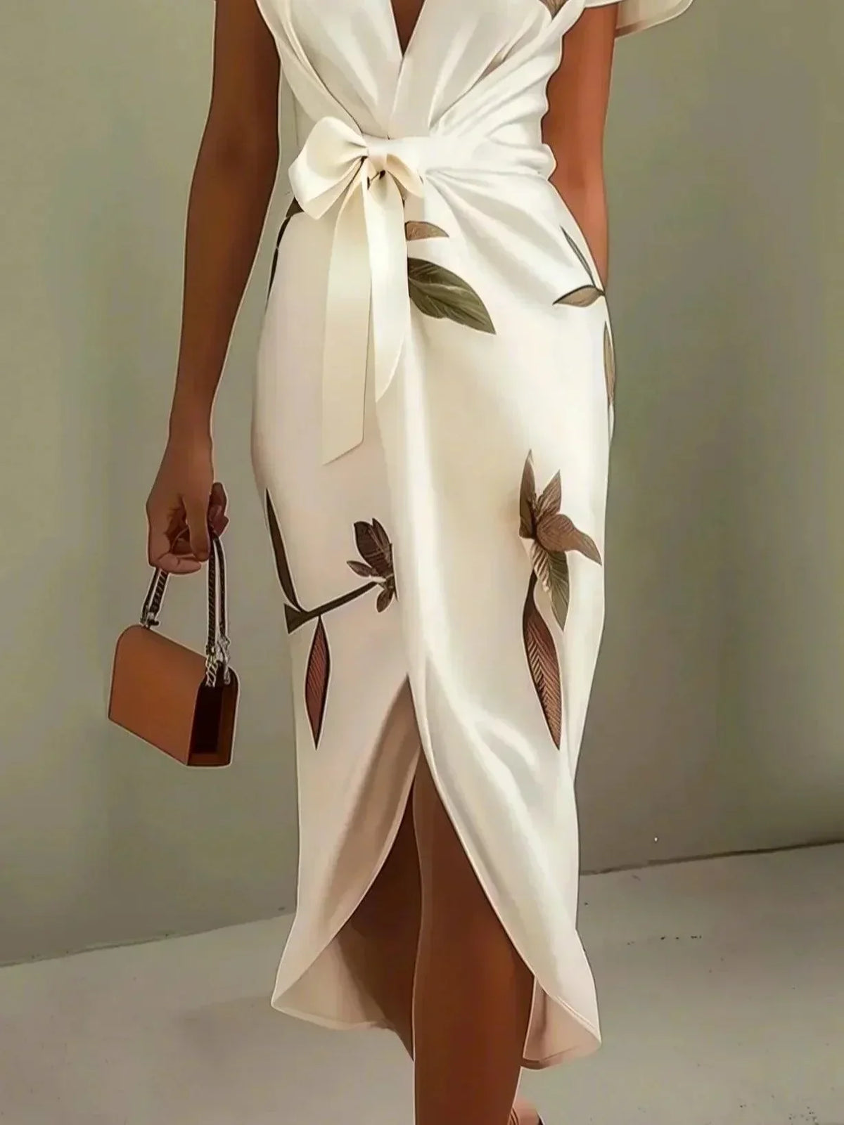 Robe Femme Cache-Cœur Élégante à Coupe Fluide et Taille Ajustable