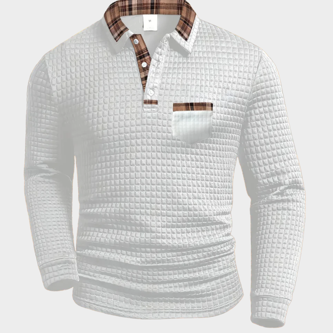 Polo Homme Manches Longues Structuré | Élégance & Confort Quotidien