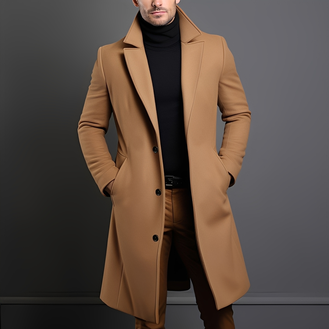 Manteau Homme Long avec Revers | Classique, Élégant et Confortable