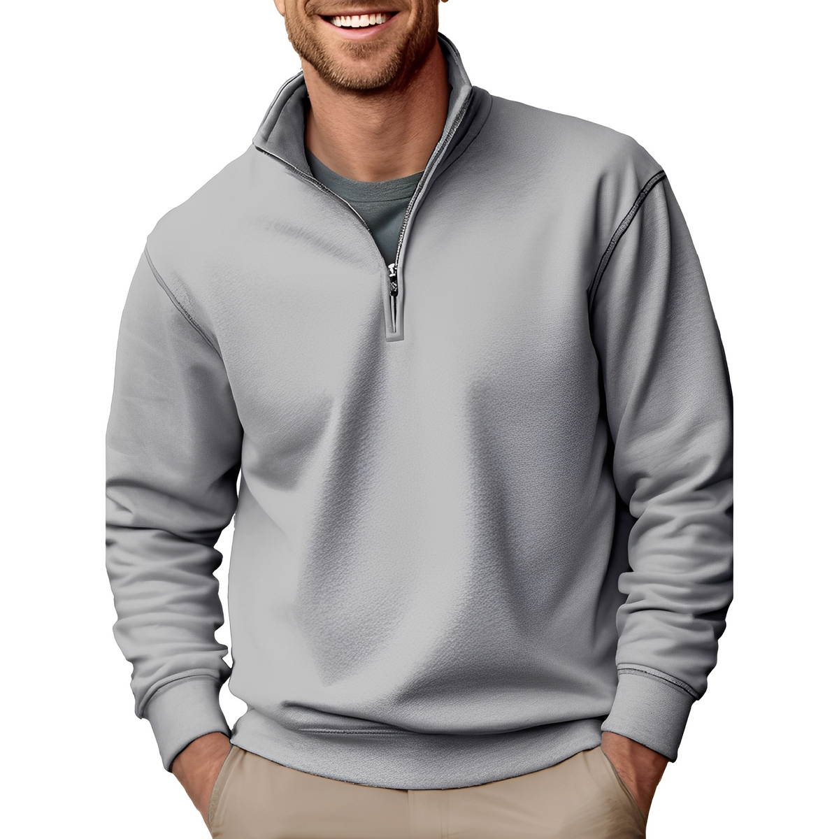 Pull Homme Léger à Demi-Zip | Confortable et Polyvalent