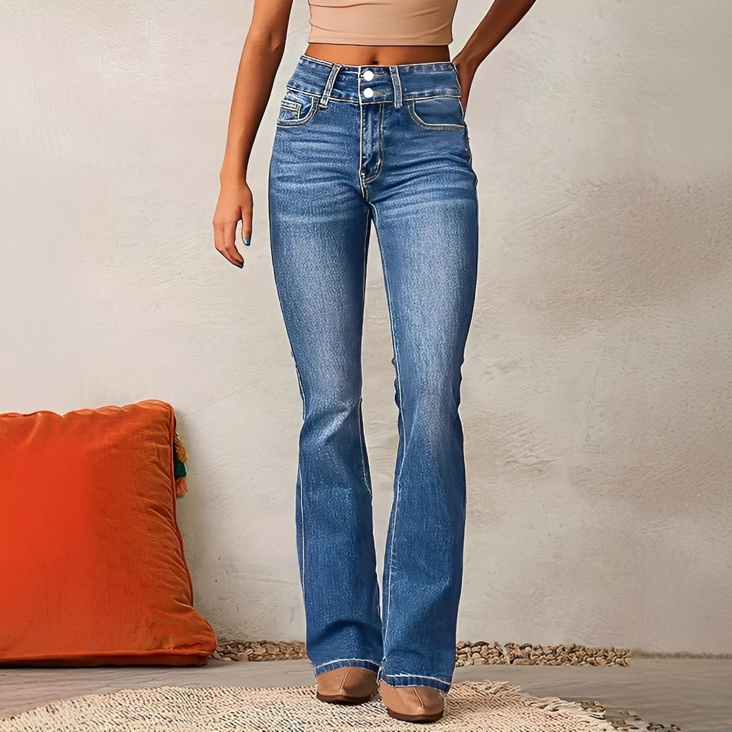 Jeans Femme Taille Haute Évasé | Style Chic et Confort Quotidien