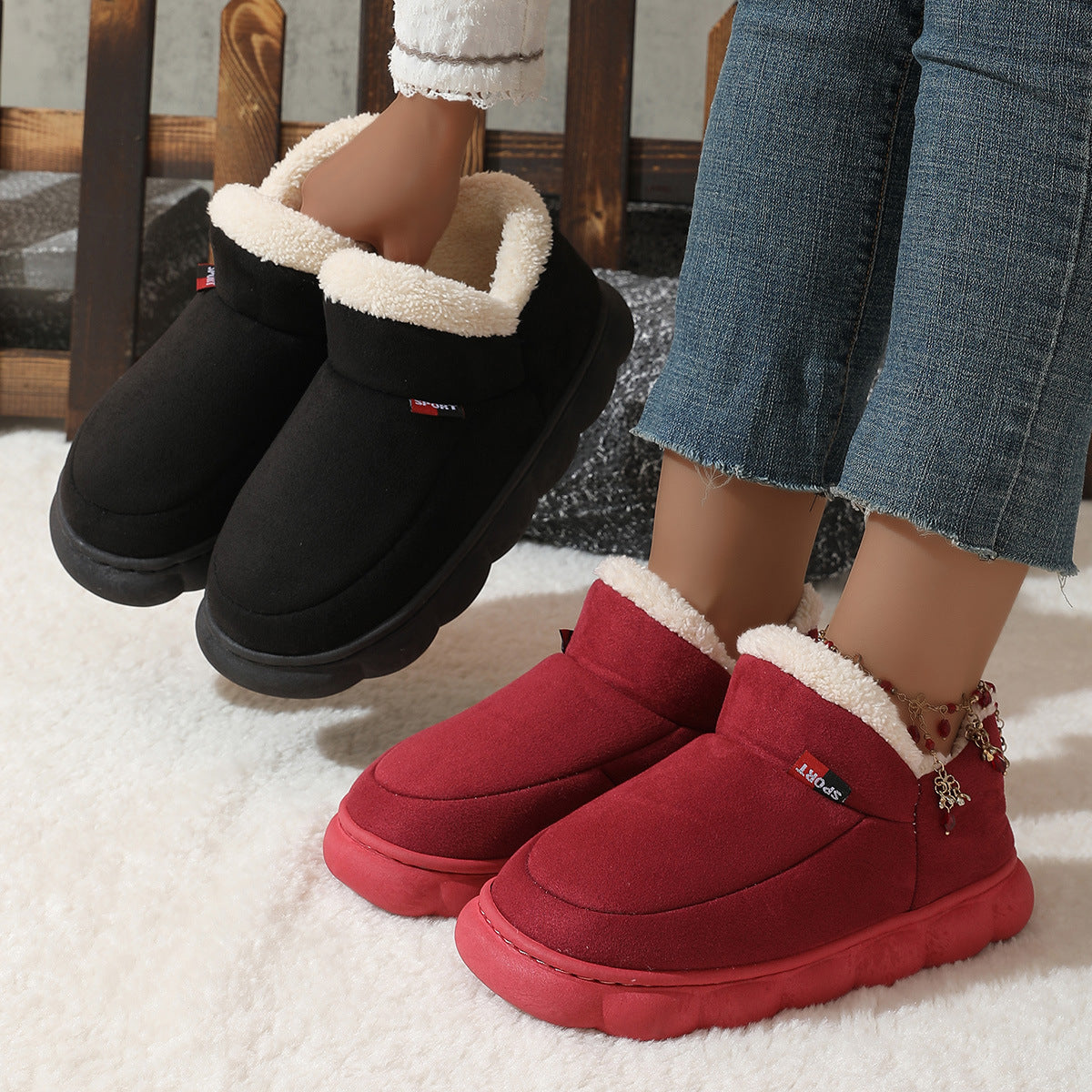 Sneakers Femme Chaudes en Peluche | Confort et Style Moderne pour l’Hiver
