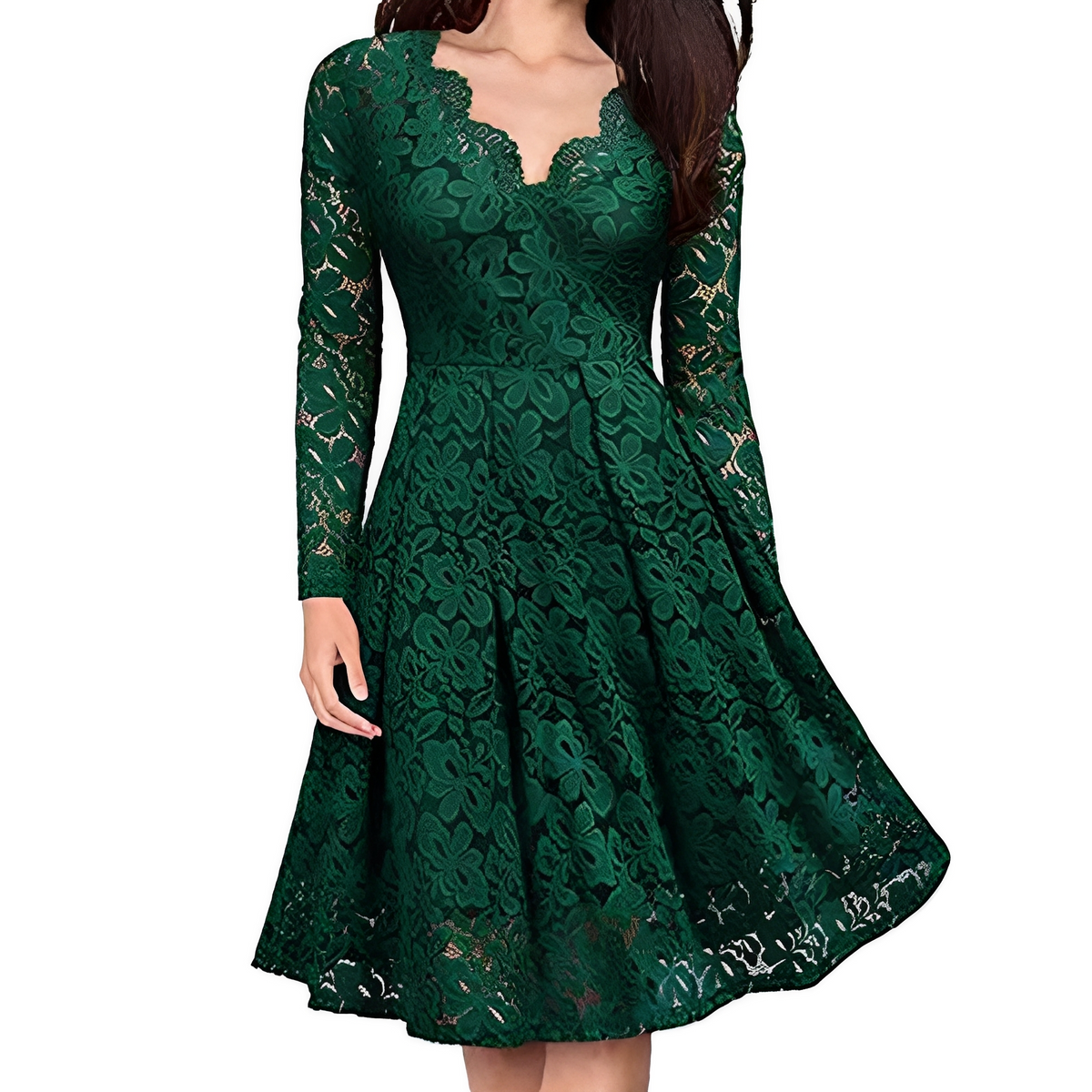 Robe Élégante Femme à Col V – Style Raffiné pour Occasions Spéciales