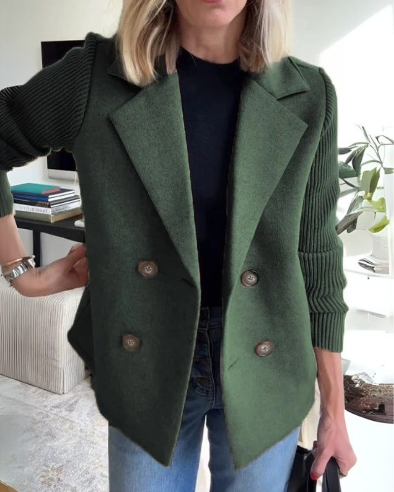 Blazer Gilet Femme en Maille avec Revers Classique – Chic, Confortable & Polyvalent
