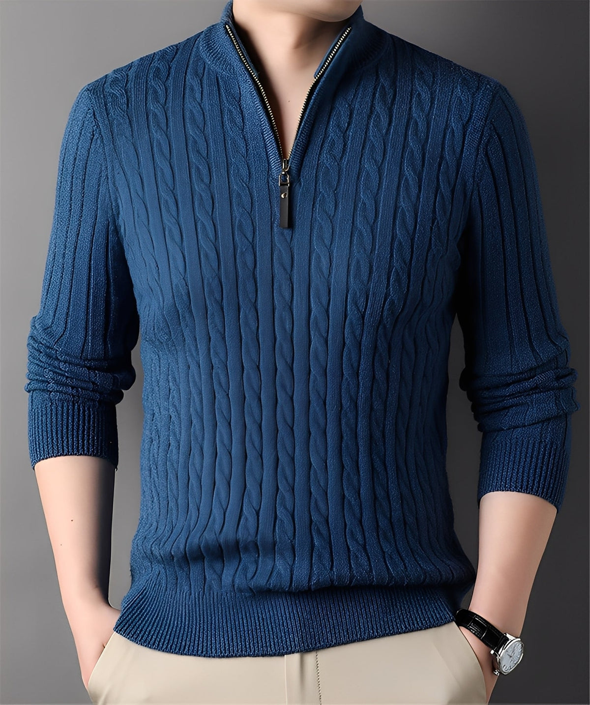 Pull Homme en Maille Zippé | Élégance Moderne & Confort Quotidien