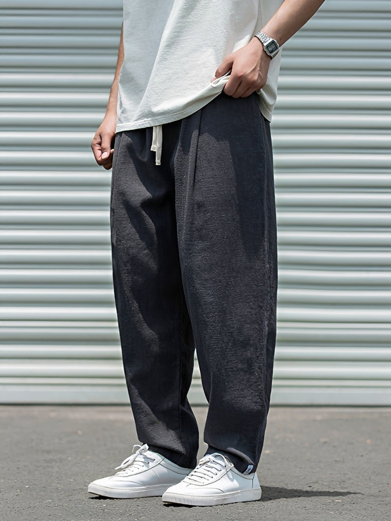 Pantalon Homme Coupe Droite Ample – Confort Léger et Style Moderne