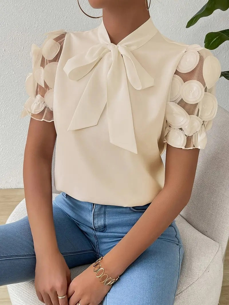 Blouse Femme Élégante avec Nœud – Style Féminin et Détails Raffinés