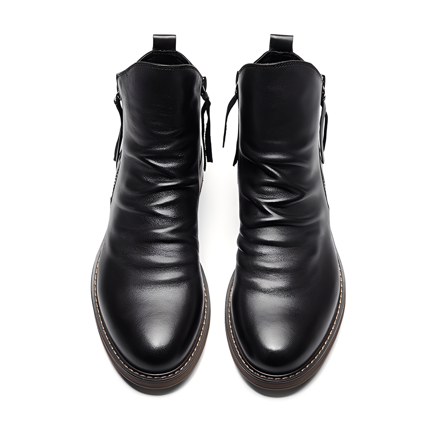 Bottes Homme Classiques en Cuir à Fermeture Éclair | Élégance et Confort Quotidien