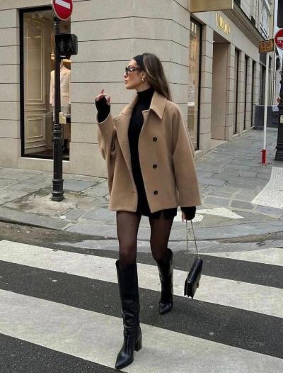 Veste Oversize en Laine à Manches Amples Femme | Élégance Urbaine et Confort Hivernal