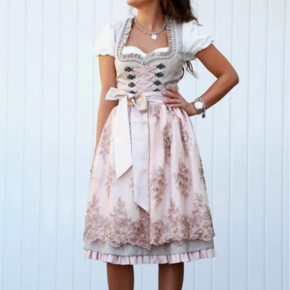 Robe Traditionnelle Femme | Midi Dirndl Élégante et Moderne
