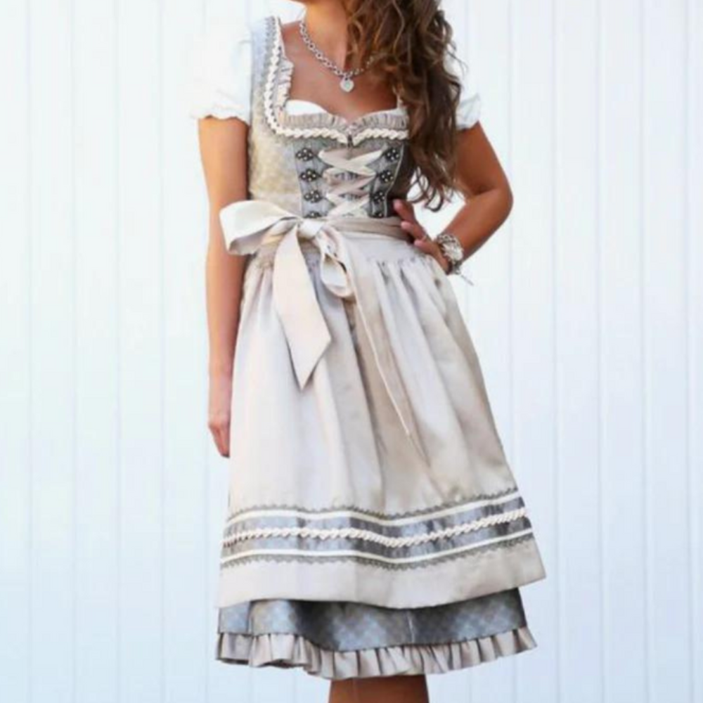 Robe Traditionnelle Femme | Midi Dirndl Élégante et Moderne
