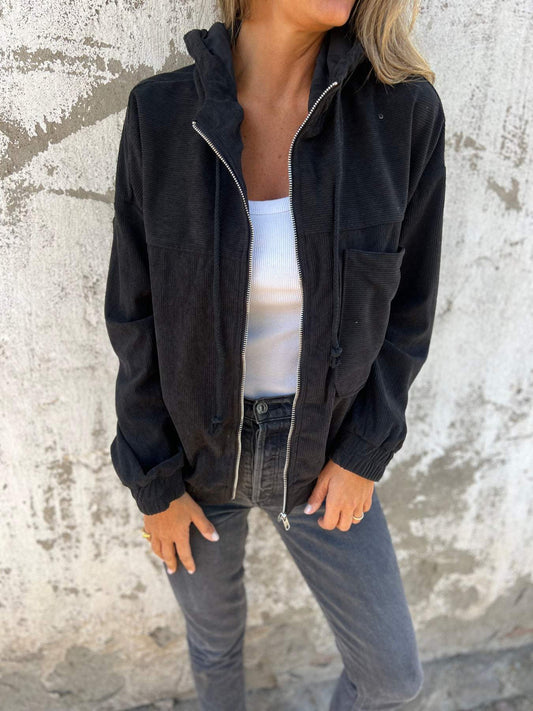 Dorianne | Veste Femme Zippée à Capuche avec Cordon Casual et Confortable