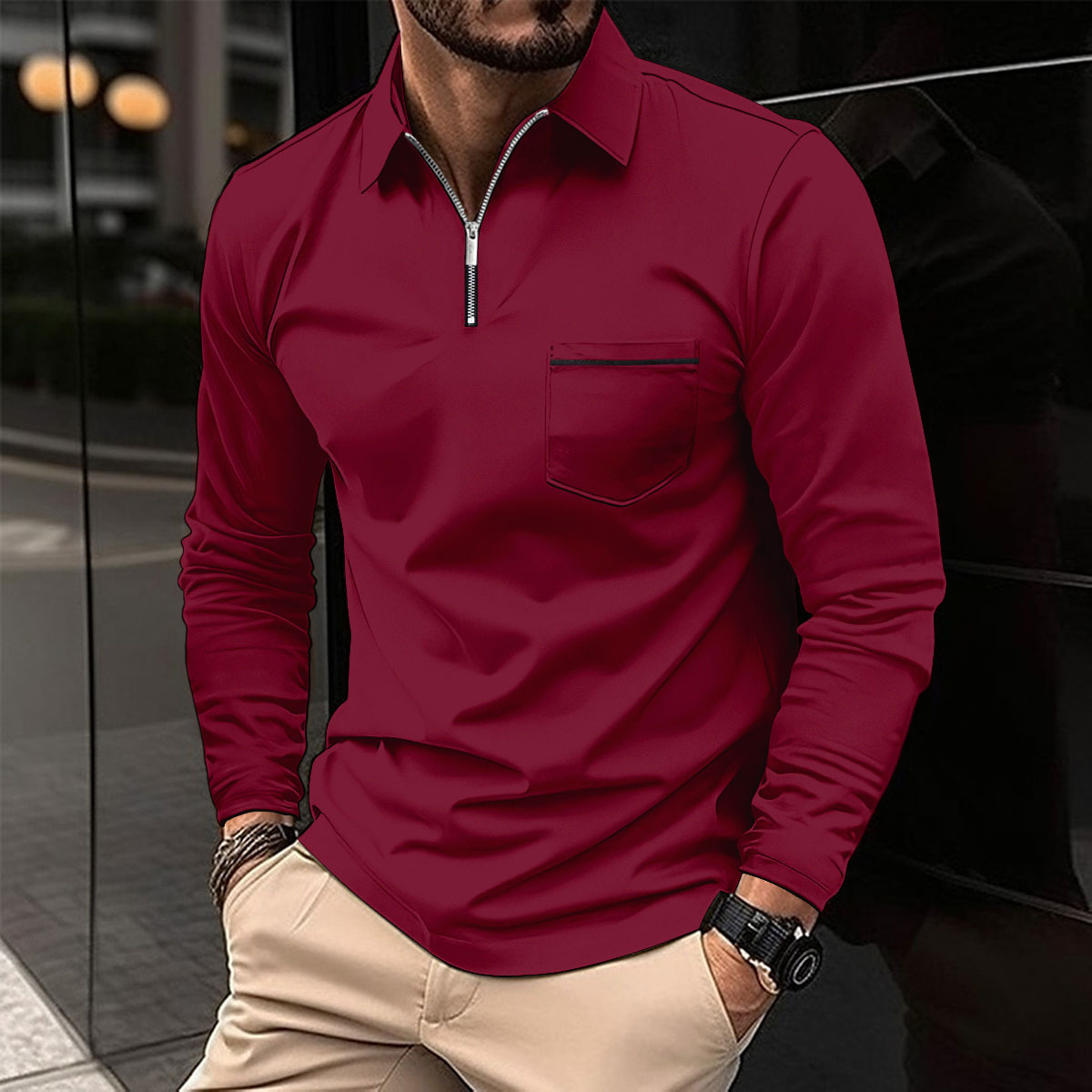 Polo Zip Homme | Élégance Sportive et Confort