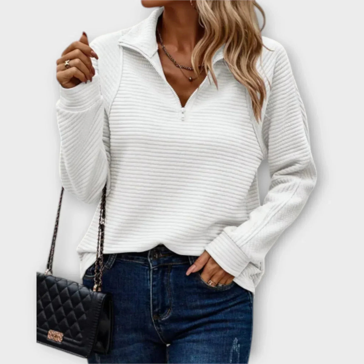 Pull Femme Klara Col Zippé | Chaleur et Style Casual Hivernal