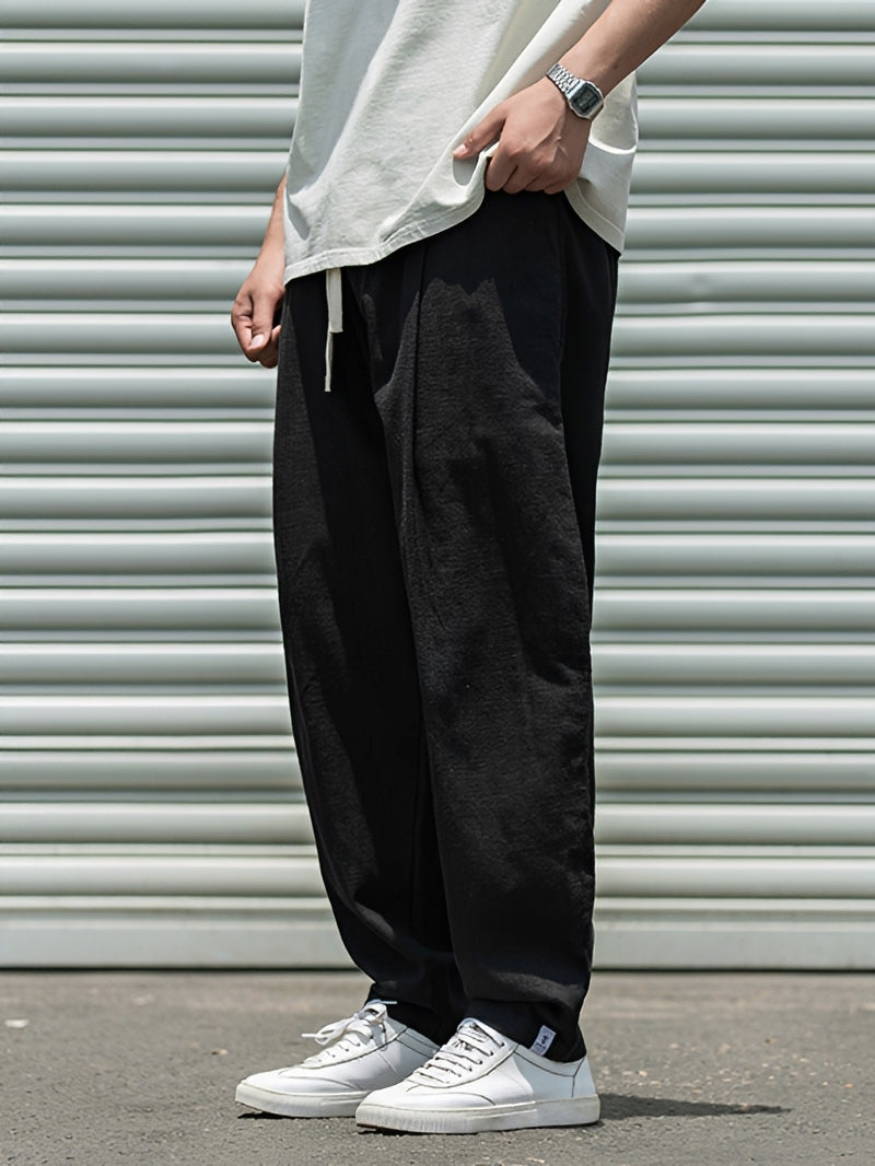 Pantalon Homme Coupe Droite Ample – Confort Léger et Style Moderne