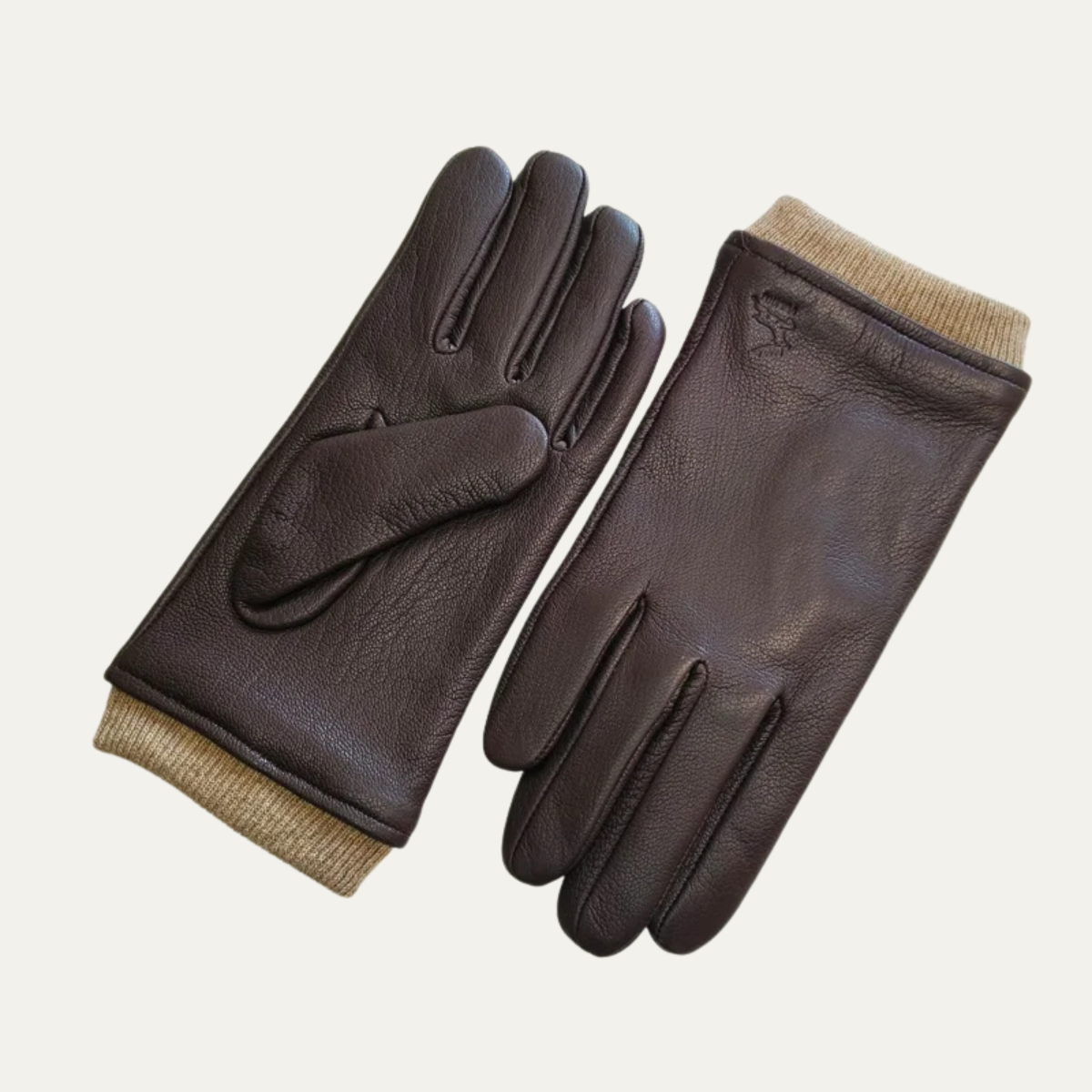 Gants d’hiver classiques pour homme avec poignets côtelés — chaleur et confort essentiels