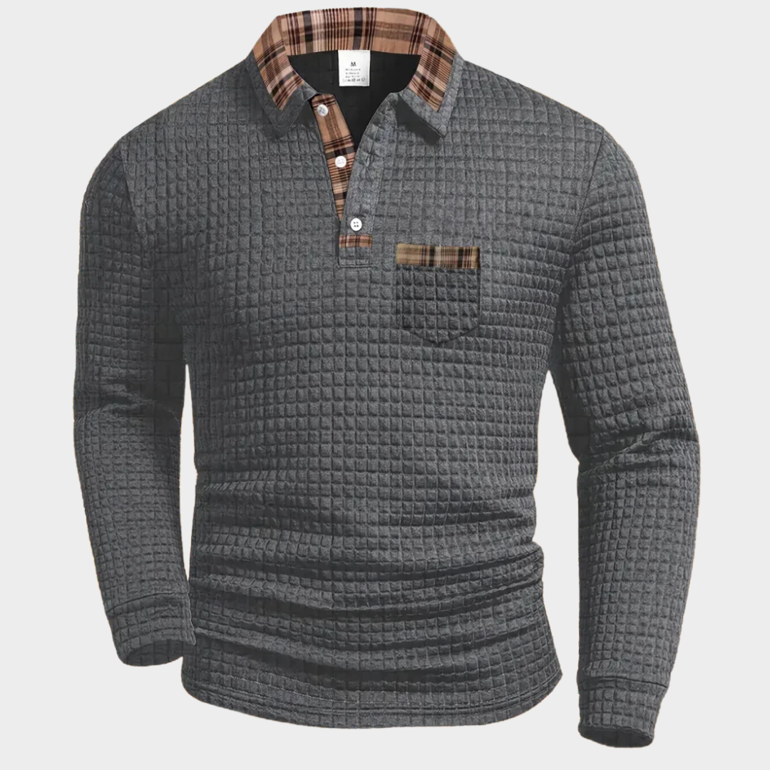 Polo Homme Manches Longues Structuré | Élégance & Confort Quotidien
