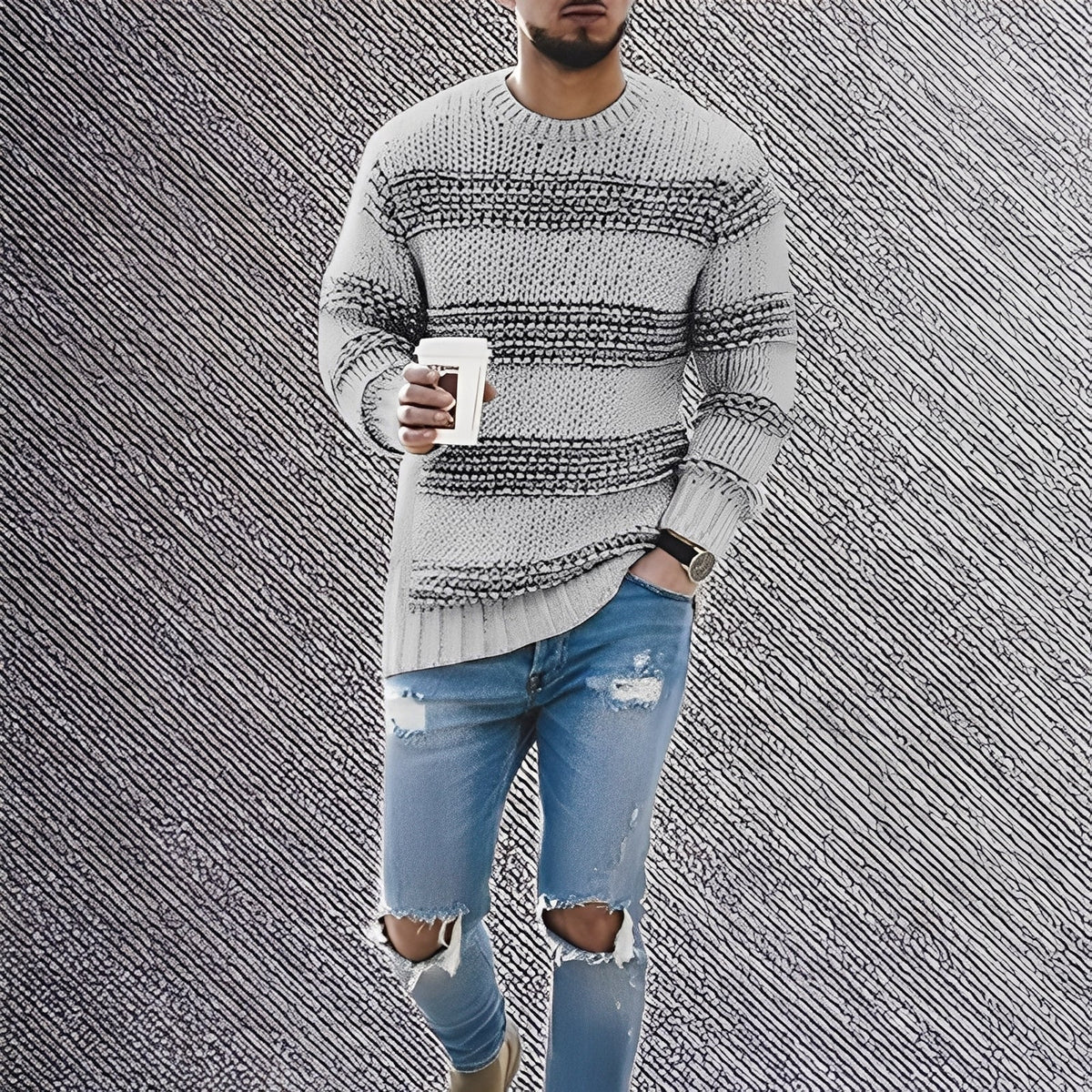 Pull Homme à Rayures Douces | Élégance et Confort