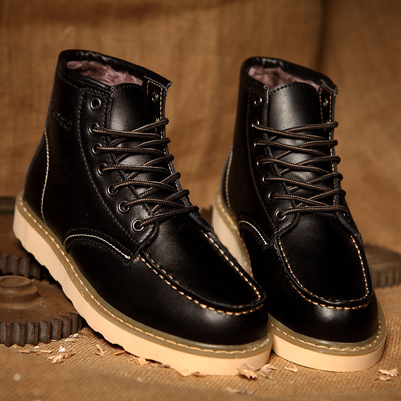 Bottes Homme Rétro en Fausse Fourrure | Chaudes et Élégantes pour l’Hiver