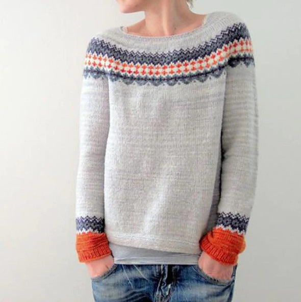 Natalia | Pull Femme Tricoté Chaud à Motifs Multiples, Style Élégant et Confortable