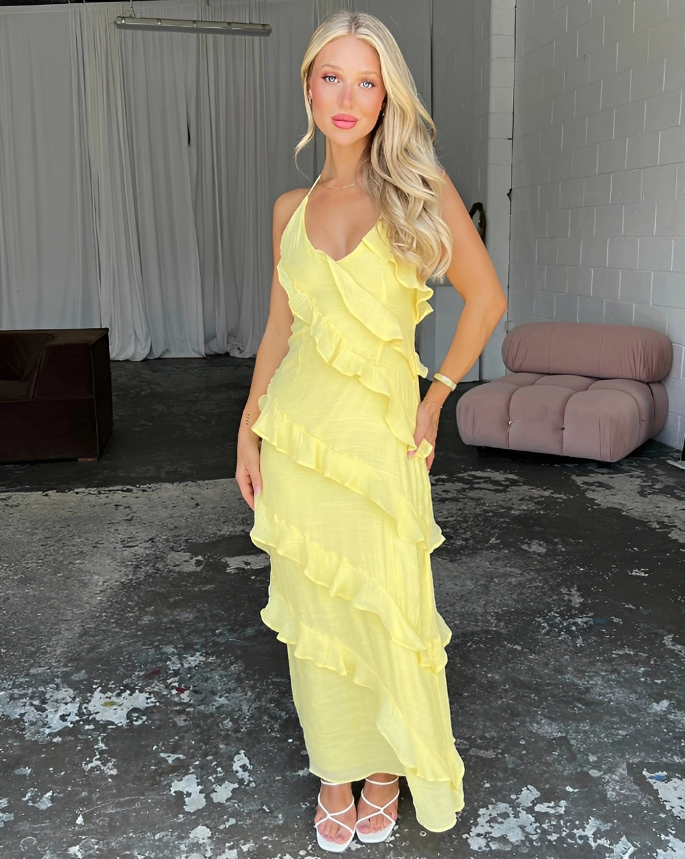 Robe Maxi Femme Neckholder – Élégance Fluide pour Occasions Spéciales
