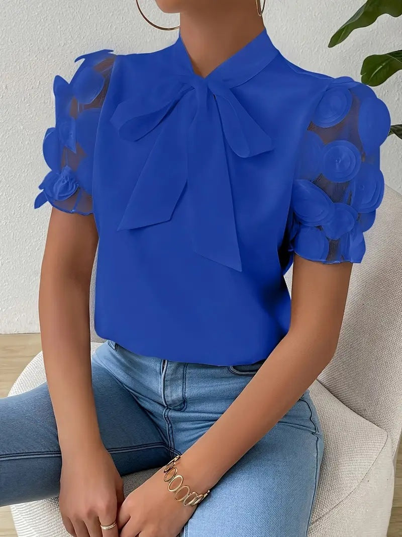 Blouse Femme Élégante avec Nœud – Style Féminin et Détails Raffinés