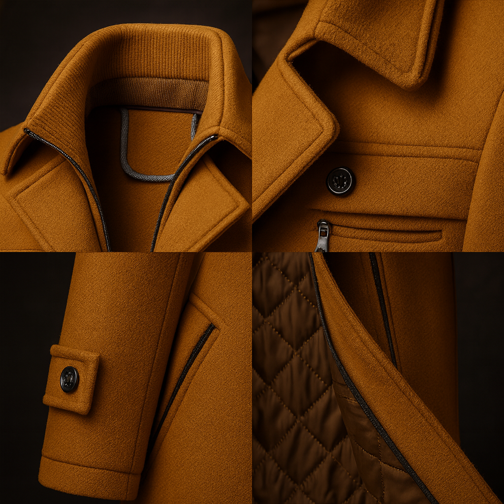 Manteau Homme Élégant | Doublure Matelassée Chaude