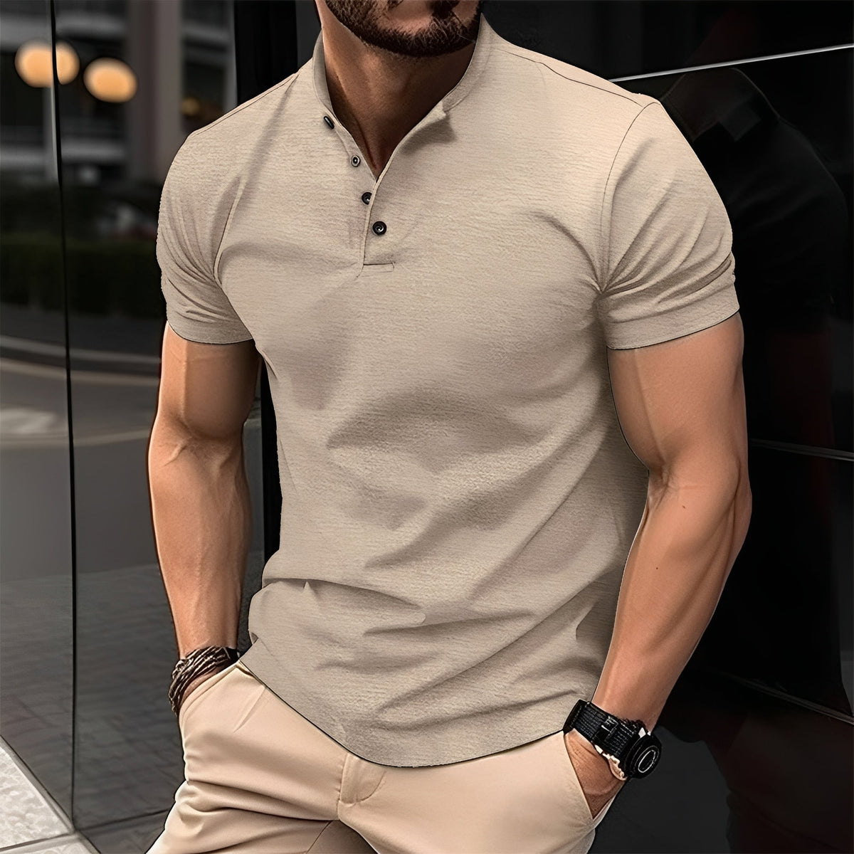 T-shirt Homme à Boutons Élégant et Confortable au Style Intemporel