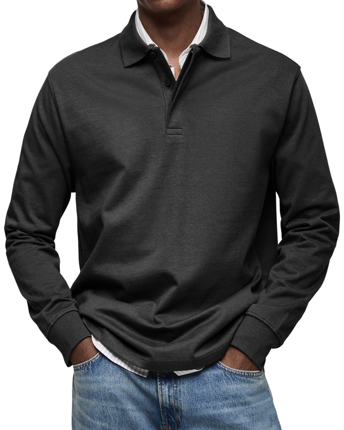 Polo à manches longues pour homme – Classique, confortable & polyvalent