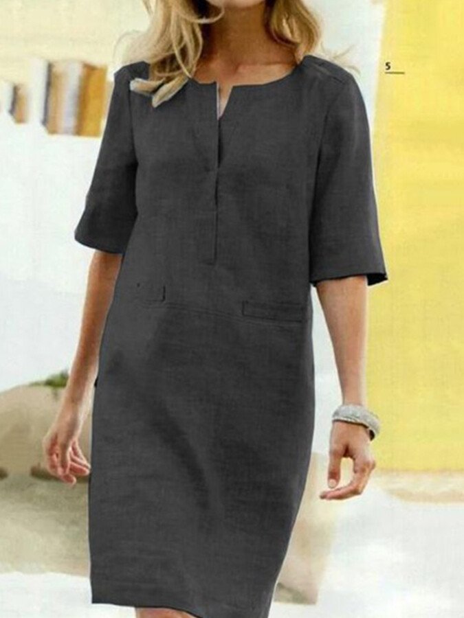 Robe Décontractée en Coton et Lin – Élégance Légère au Quotidien
