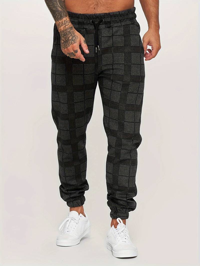 Leonard | Pantalon Homme Jogging à Carreaux avec Taille à Cordon
