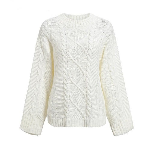 Célina | Pull femme maille torsadée couleur unie confortable et élégant