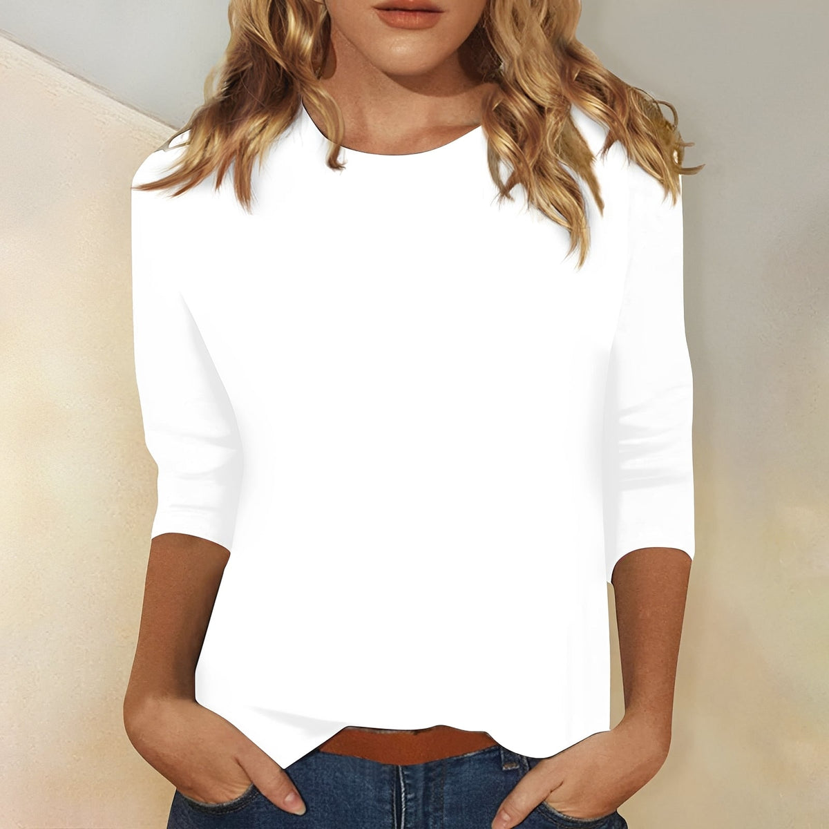 T-Shirt Femme Manches 3/4 – Style Décontracté pour le Quotidien