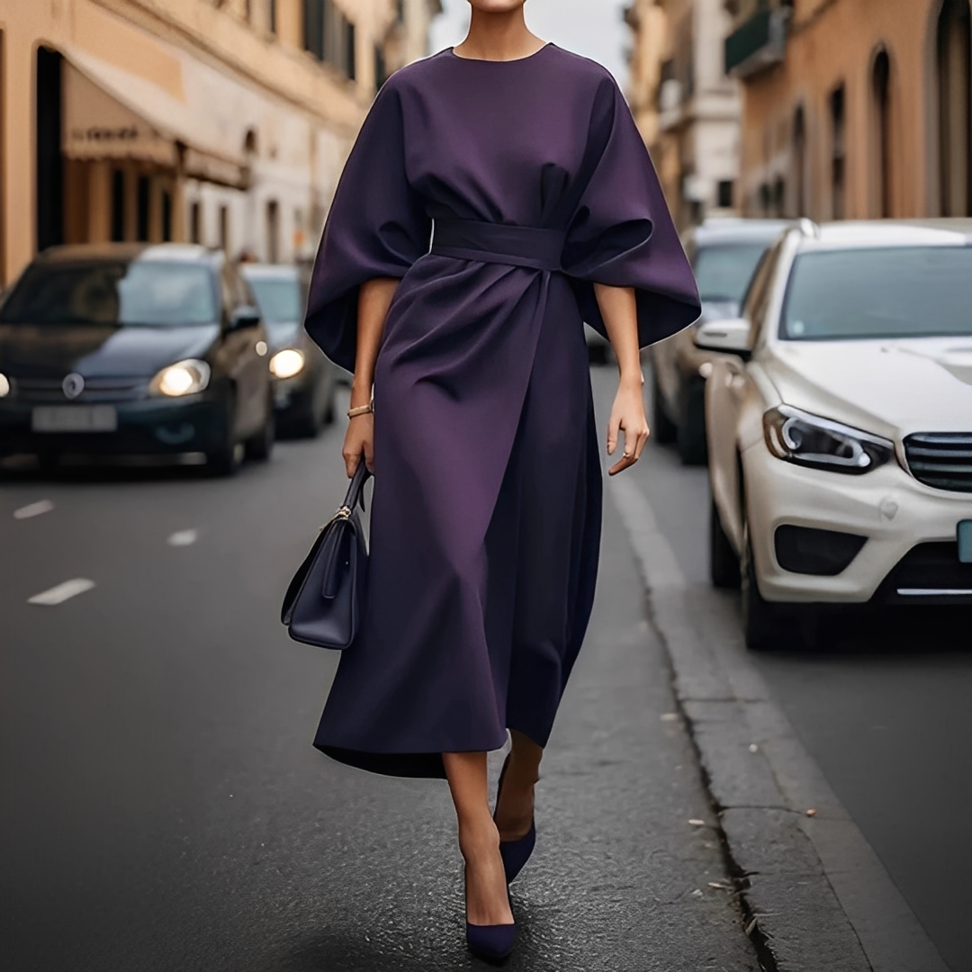 Robe Femme Élégante à Manches Lanternes | Style Chic et Confortable