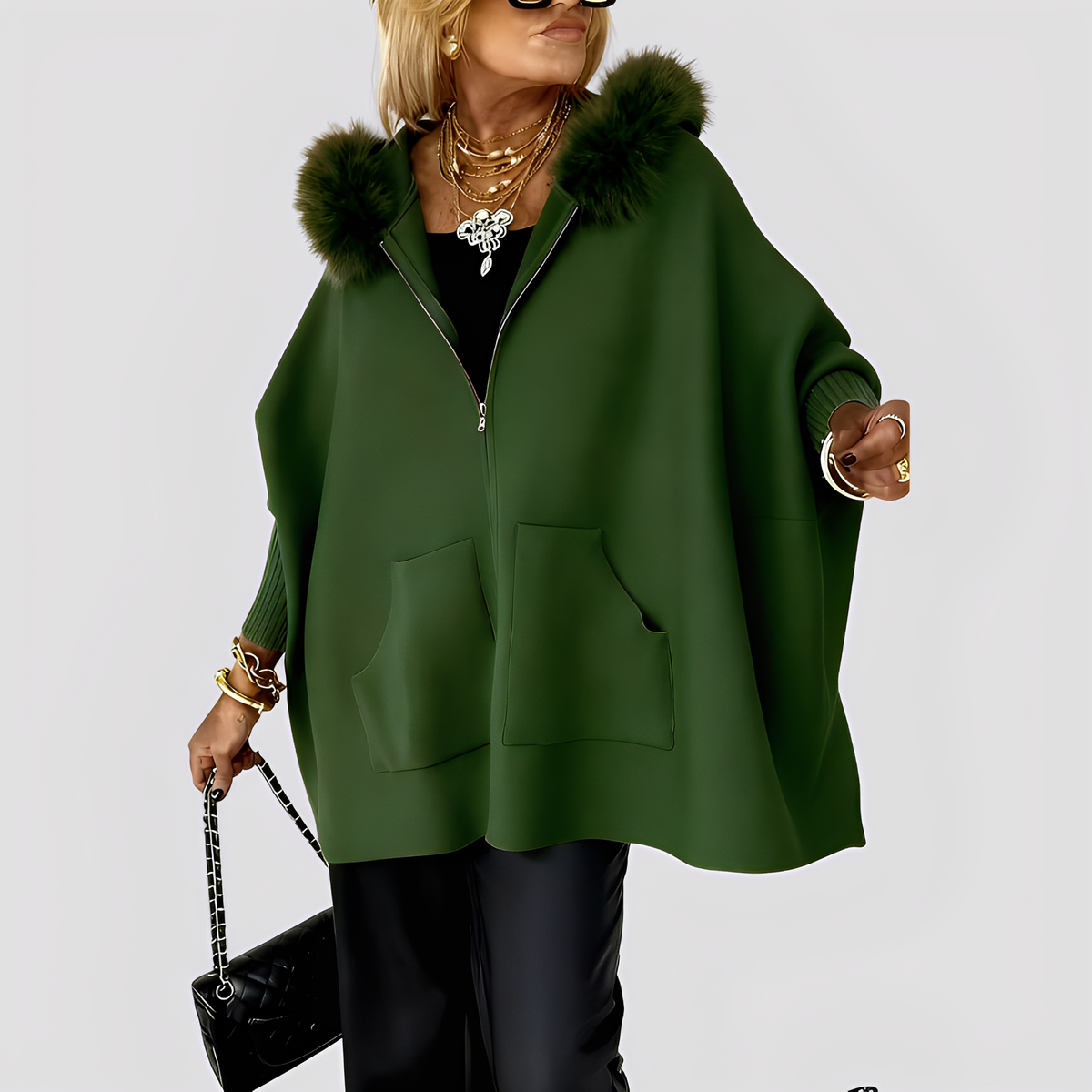 Manteau Femme en Fausse Fourrure à Capuche | Chaud et Élégant pour l’Hiver