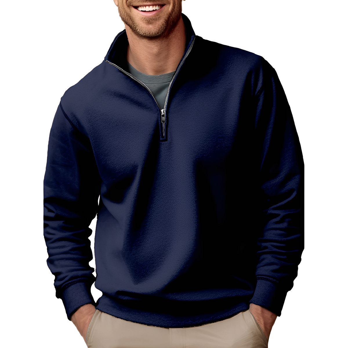 Pull Homme Léger à Demi-Zip | Confortable et Polyvalent