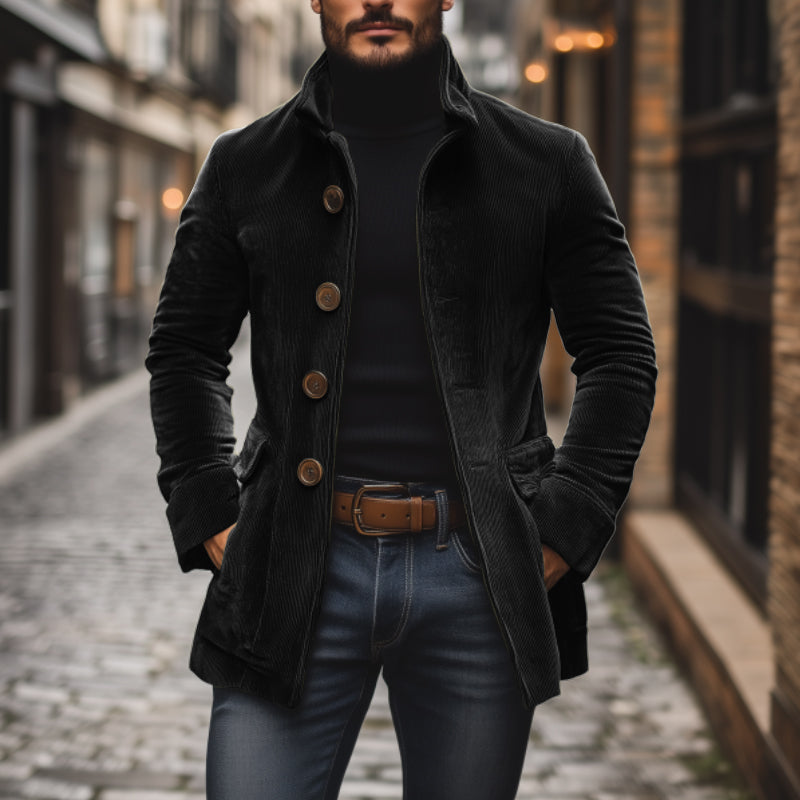 Veste Homme en Velours à Col Montant | Élégance et Style Masculin