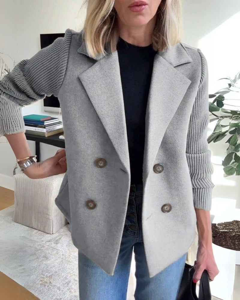 Blazer Gilet Femme en Maille avec Revers Classique – Chic, Confortable & Polyvalent