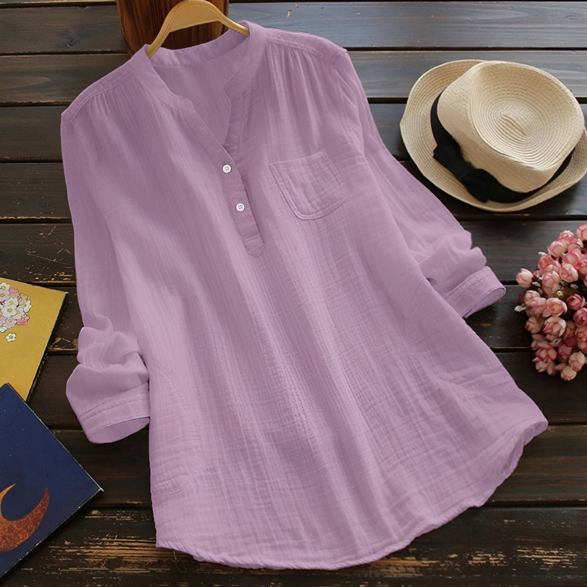 Blouse Femme Décontractée et Confortable au Style Simple et Intemporel