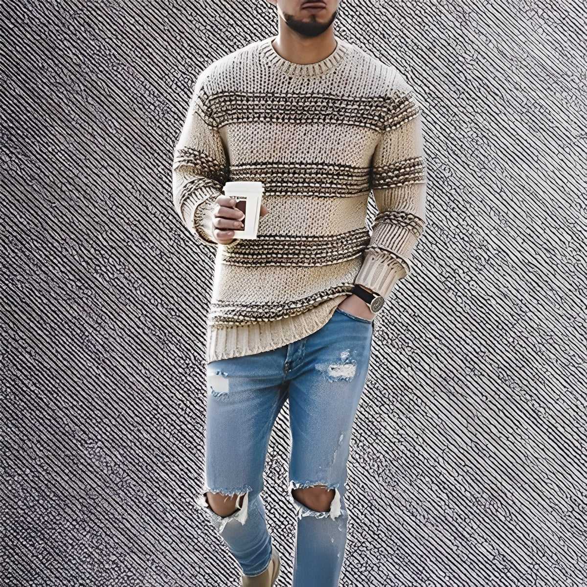 Pull Homme à Rayures Douces | Élégance et Confort