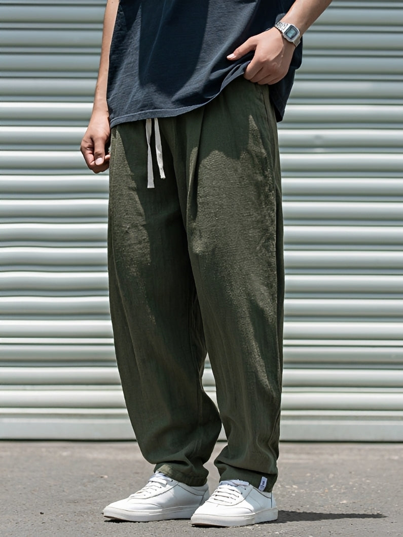 Pantalon Homme Coupe Droite Ample – Confort Léger et Style Moderne