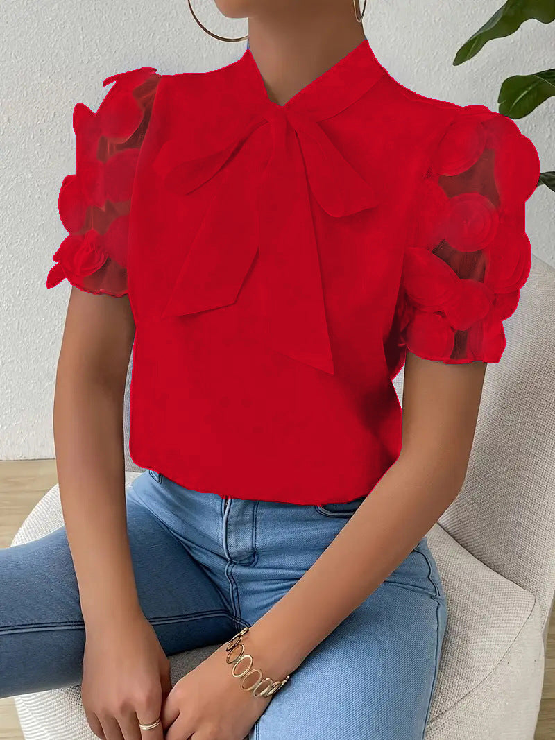 Blouse Femme Élégante avec Nœud – Style Féminin et Détails Raffinés