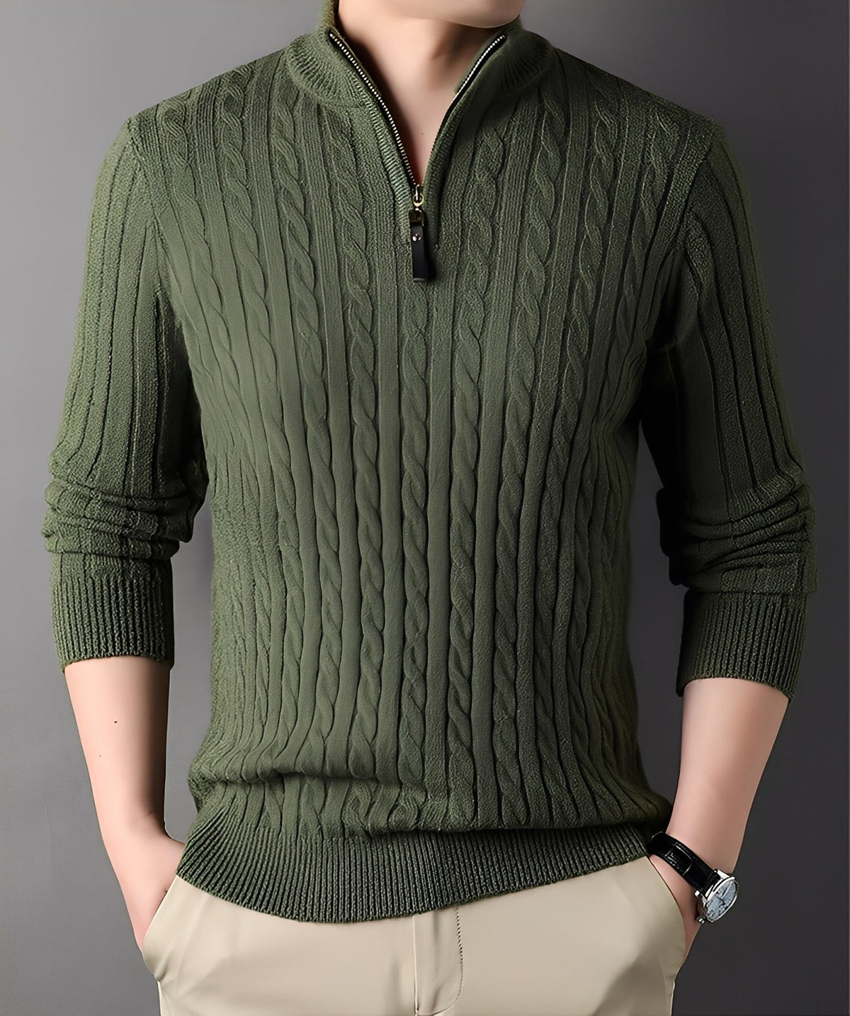 Pull Homme en Maille Zippé | Élégance Moderne & Confort Quotidien