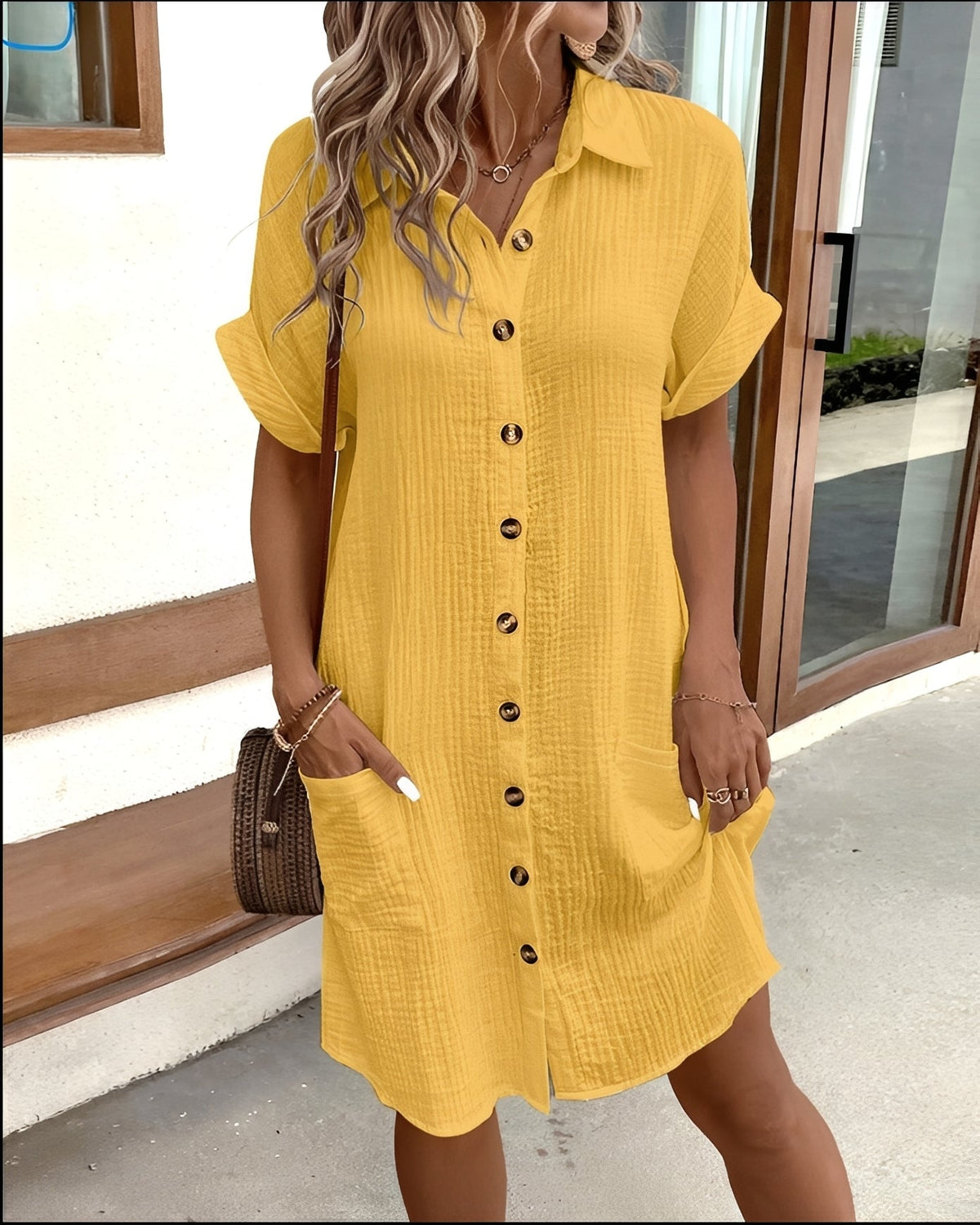 Robe Chemise Femme Décontractée – Élégance Simple pour l’Été