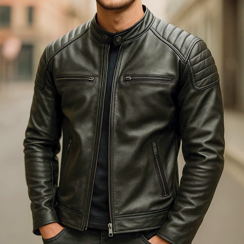 Veste Biker Homme en Cuir | Style Audacieux & Intemporel