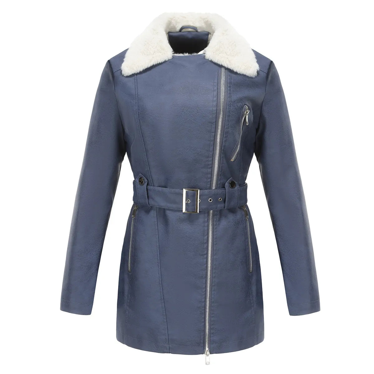 Veste Hiver Femme en Mouton Synthétique | Style Biker et Confort Absolu