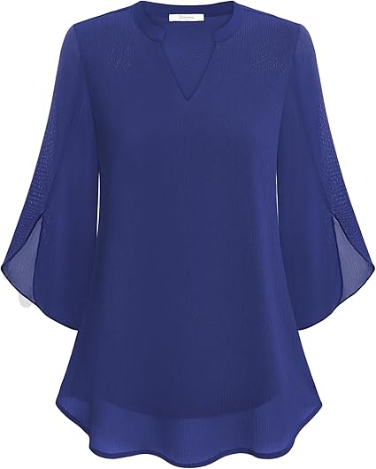 Blouse fluide à encolure en V – Légère, élégante & polyvalente