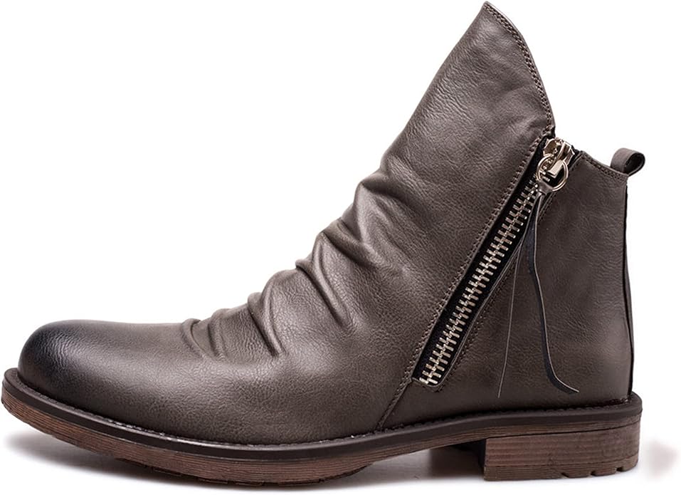 Bottines élégantes en cuir pour homme avec fermeture à glissière — style chic pour automne & hiver