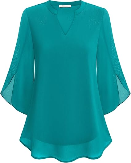 Blouse fluide à encolure en V – Légère, élégante & polyvalente